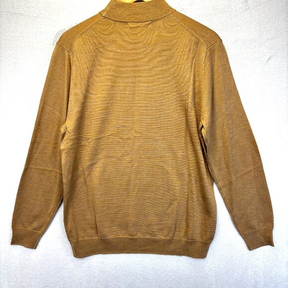 NWT Linea Uomo Wool Blend Turtleneck Sweater Mens Small S Tan Skicore Minimalist - Picture 2 of 9